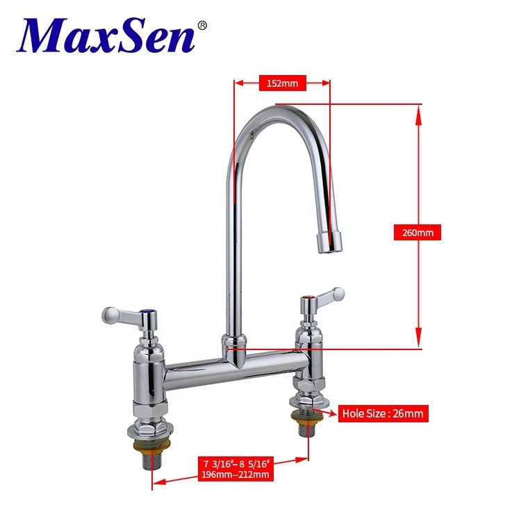 Maxsen Raised Deck Mount Faucet with 8