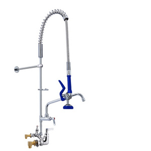 High Quality Professional OEM Wall Mounted Commercial Industrial Kitchen Brass Pre-Rinse UPC Spray Unit Sink Faucet