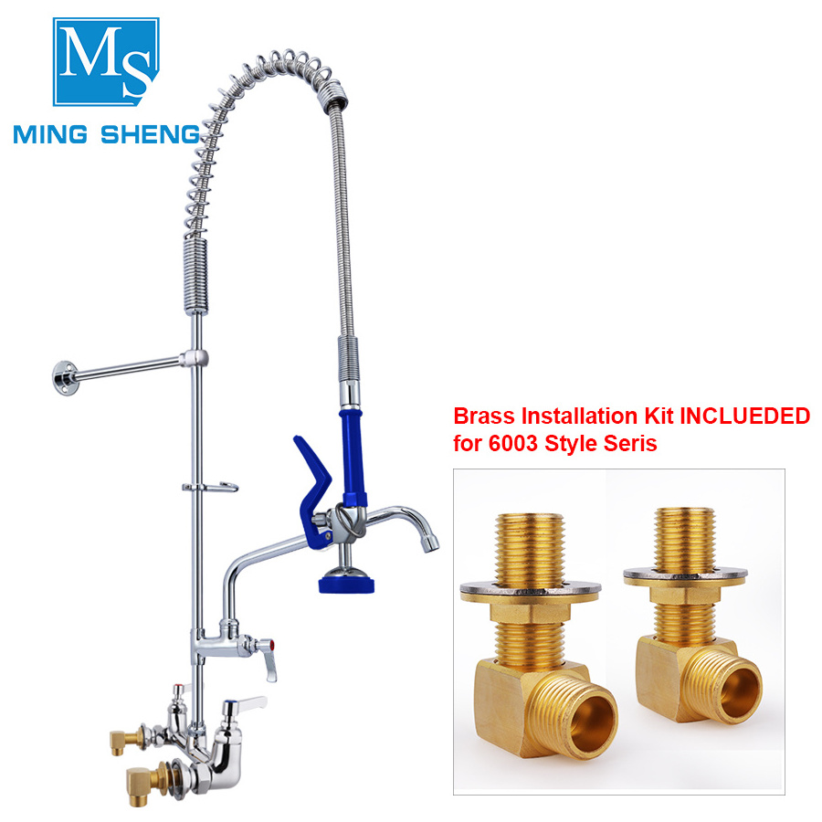 High Quality Professional OEM Wall Mounted Commercial Industrial Kitchen Brass Pre-Rinse UPC Spray Unit Sink Faucet