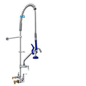 Wholesale High Quality Wall Mounted 8" Commercial Kitchen Brass Pre-rinse Spray Unit Sink Mixing Faucet / Tap