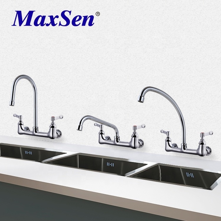 Modern Wall Mounted Faucets Kitchen Mixer Faucet 8 inch Centerset Wall Mounted Kitchen Sink Faucet for Kitchen