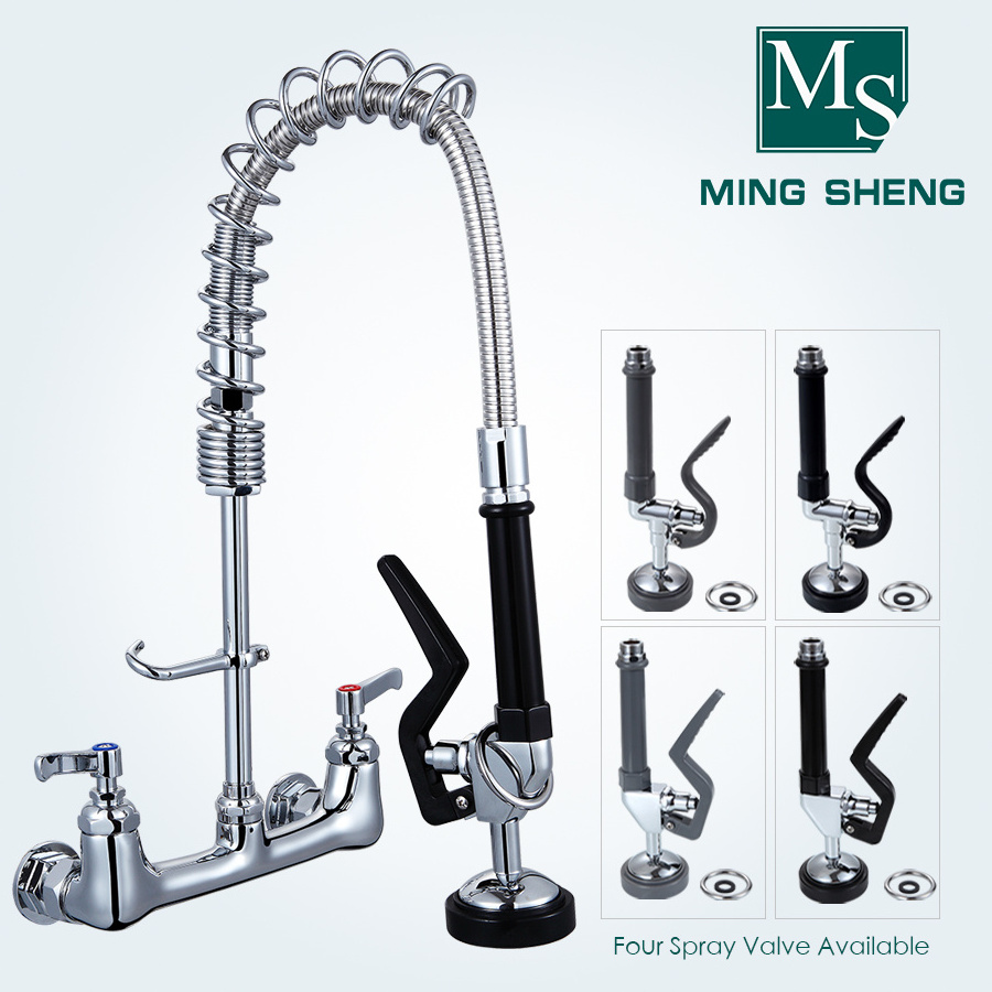 Wall Mount Pull Out Spray Pre Rinse Tap Commercial Kitchen Sink Mini Pre rinse faucet with Swing Nozzle