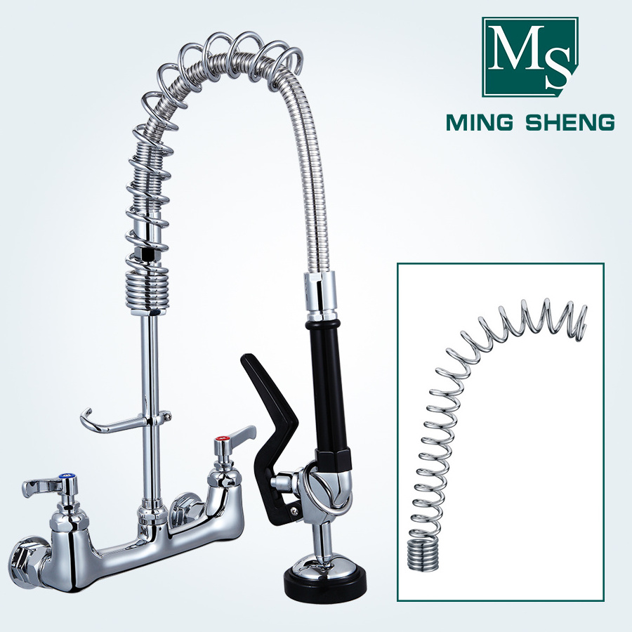 Wall Mount Pull Out Spray Pre Rinse Tap Commercial Kitchen Sink Mini Pre rinse faucet with Swing Nozzle