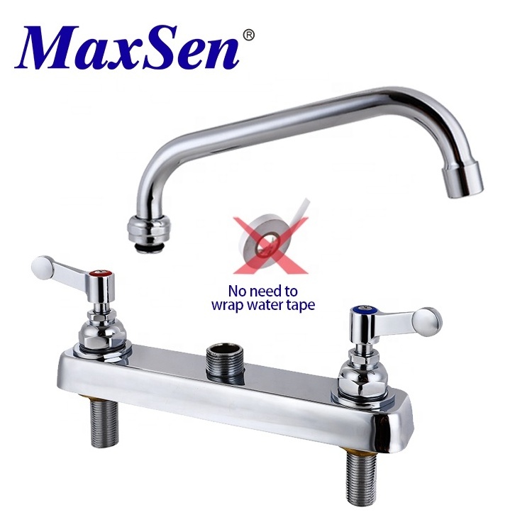 Centerset Double Handle Kitchen Faucet with Wristblade Handles Double Handle Kitchen Faucet for Hotel