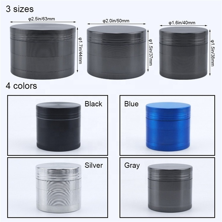 Engraved Logo Metal Herb Grinder Smoking Accessories Spice Mill Cutter Dries Shredding Machine Herb Crusher Grinders