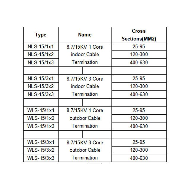 Cold Shrinkable Power Cable Terminal 8.7/15KV Cold Shrink Joint Termination Outdoor Cold Shrink Terminal