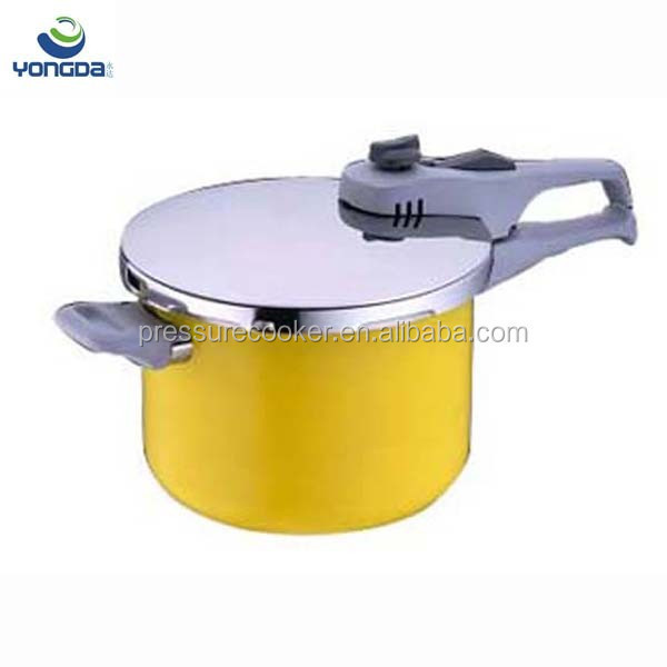 2021 Hot Sell SS304(18/8) Ceramic Coating Stainless Steel Pressure Cooker with Weight Valve