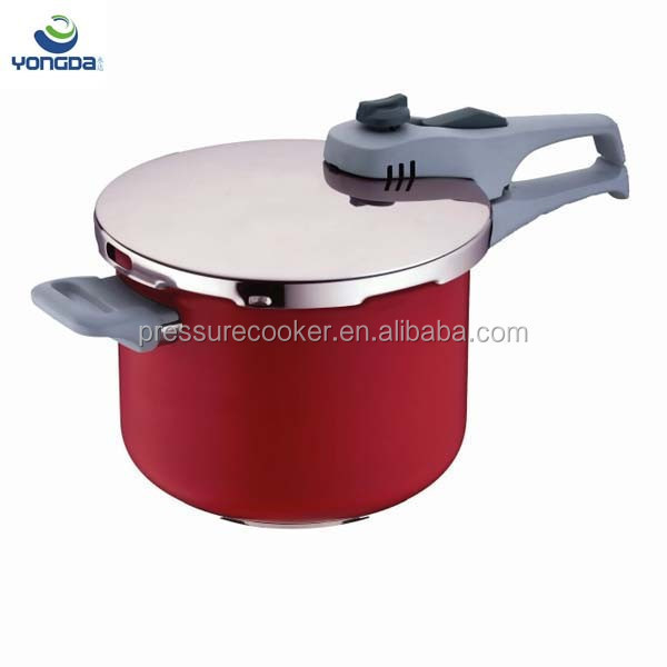 2021 Hot Sell SS304(18/8) Ceramic Coating Stainless Steel Pressure Cooker with Weight Valve