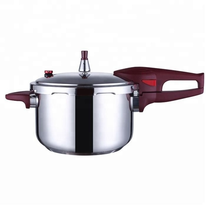 India Style Popular Leaf Handle Stainless Steel Pressure Cooker with Weight Valve