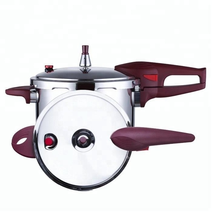 India Style Popular Leaf Handle Stainless Steel Pressure Cooker with Weight Valve