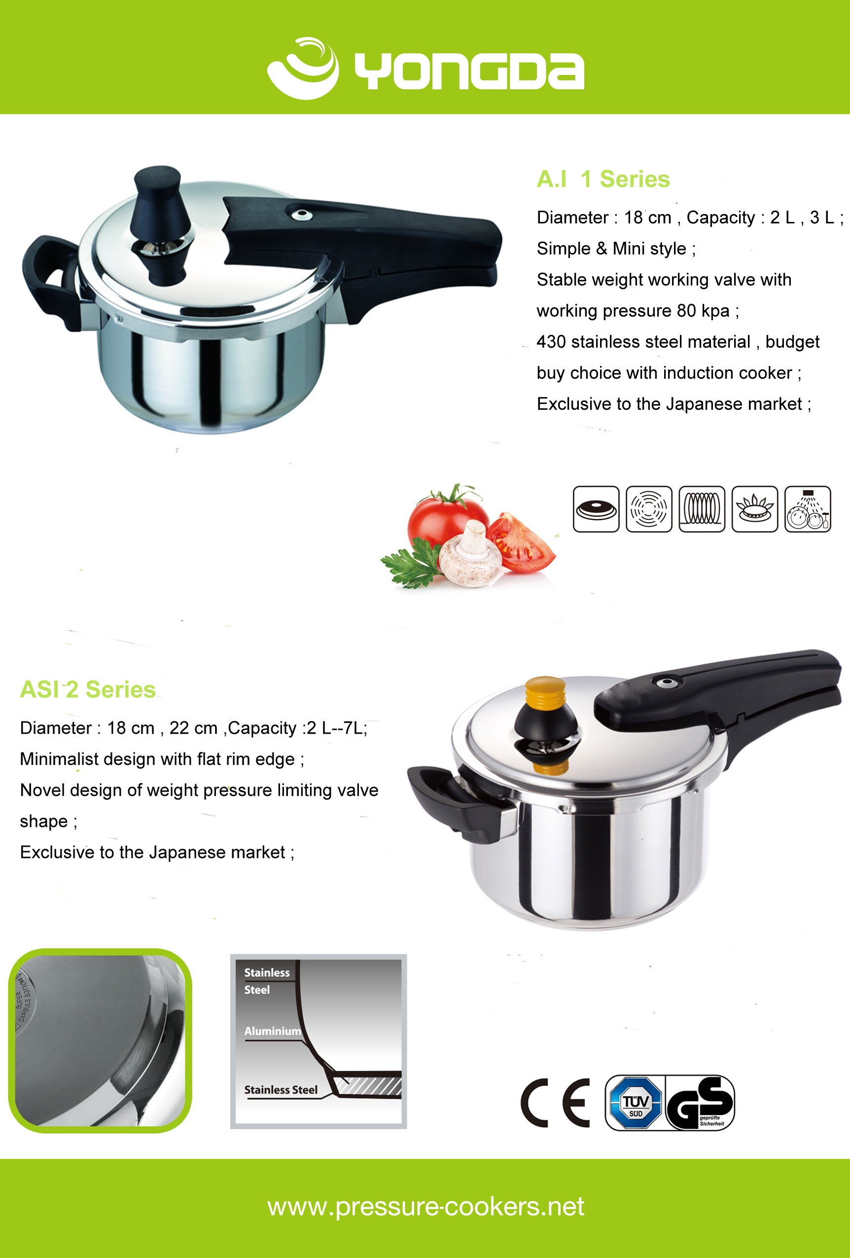 Budget Buy SUS 430 Stainless Steel  Mini Japanese Pressure Cooker