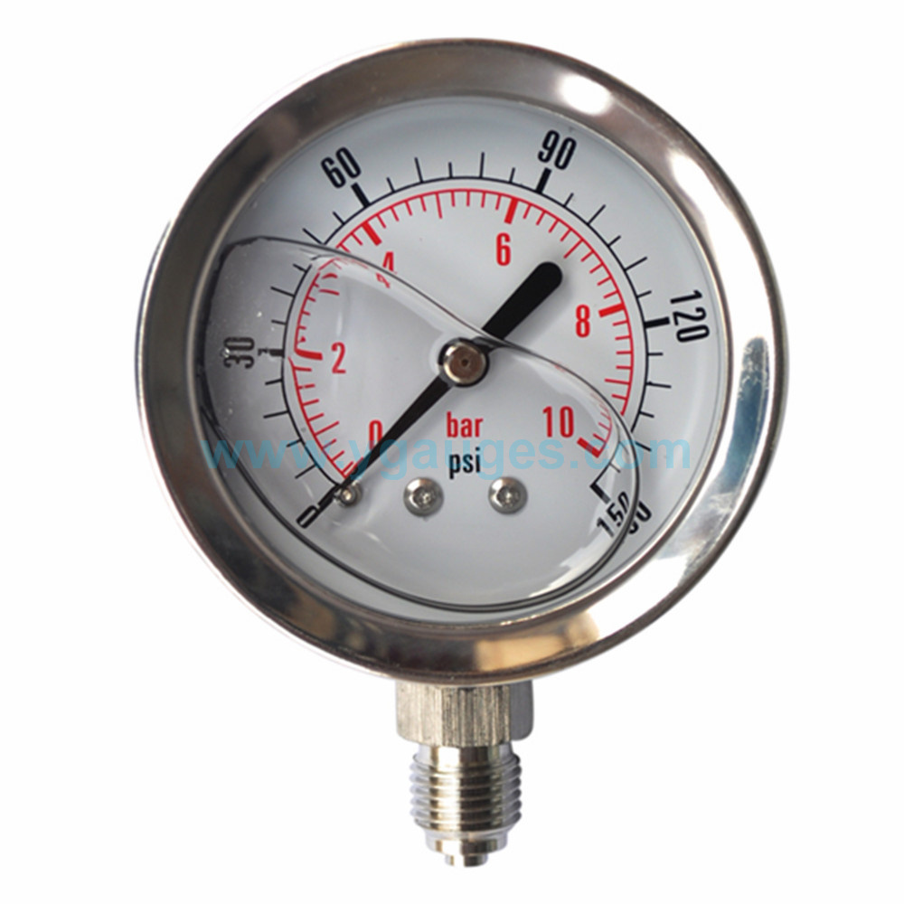 All stainless steel ammonia pressure gauge for NH3