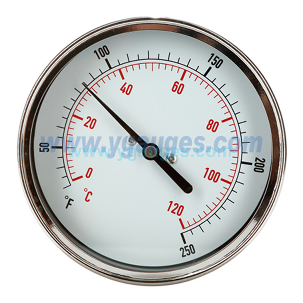 Hot sale black steel case hot water temperature gauge thermometer