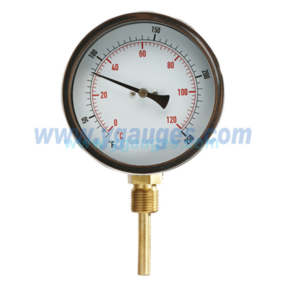 Hot sale black steel case hot water temperature gauge thermometer