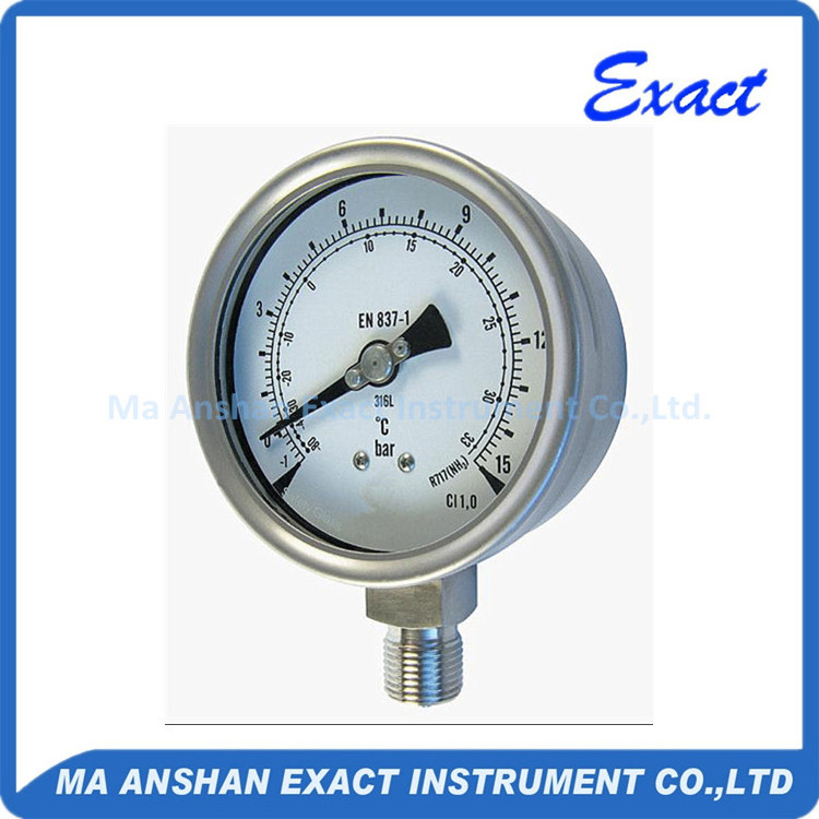 All stainless steel ammonia pressure gauge NH3 manometer