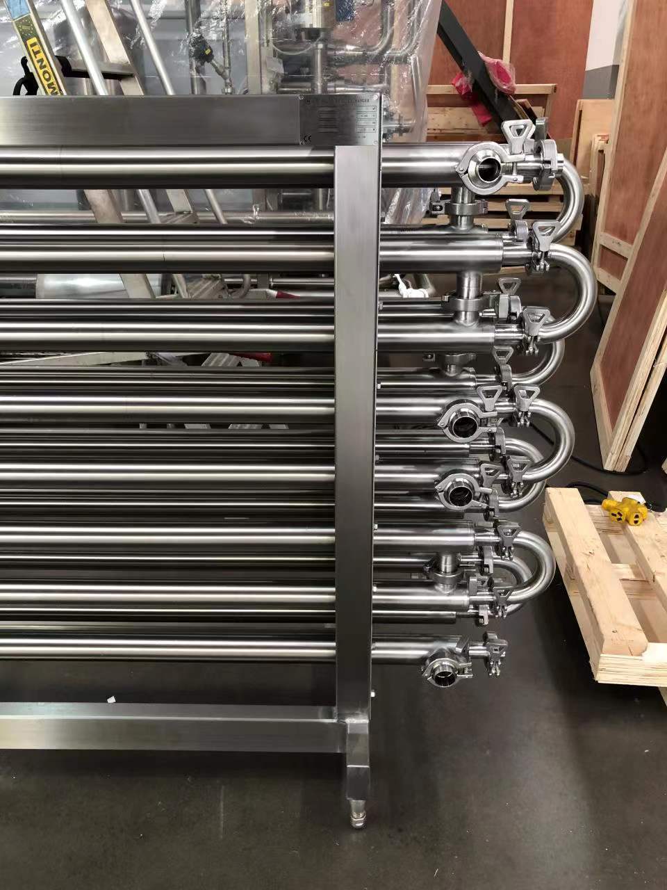 20KW Stainless Steel Double Pipe Type Heat Exchange For Cooling Food Liquid