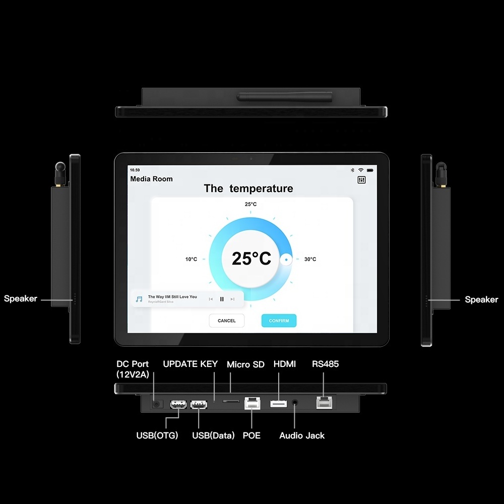 Customized mounted tablet poe android zigbee zwave matter gateway hdmi rj45 wall tablet smart home panel Linux 10 inch tablet pc