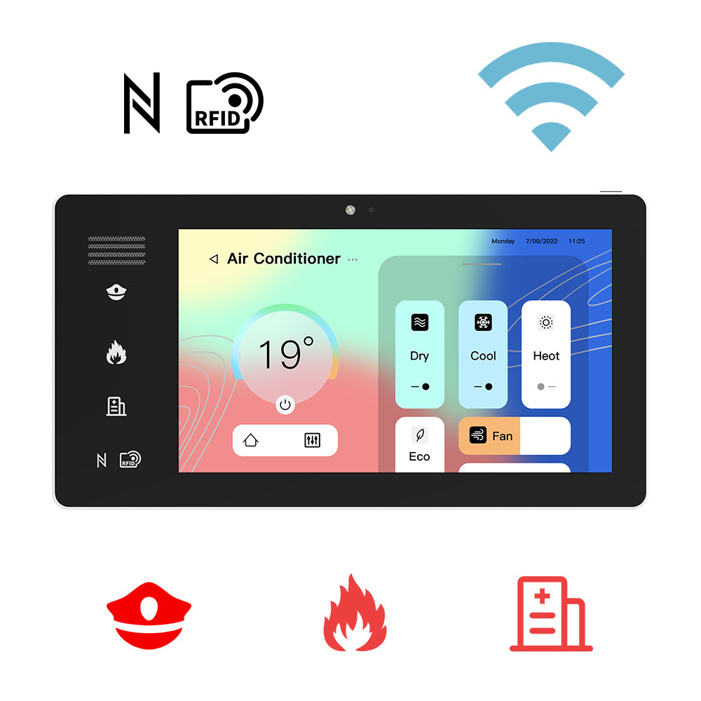 ODM wall mount 7 inch touch screen tablet android hotel guest room 4G LTE Wi-fi in room tablet Zigbee 3.0 NFC RFID poe tablet pc