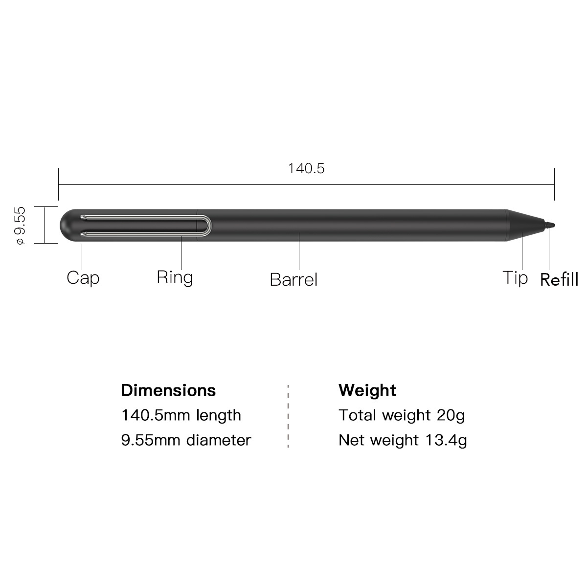 4096 Levels Pressure USI Stylus Pen for Chromebook of ASUS C436, HP X360 12b, HP X360 14b Including Spare nib