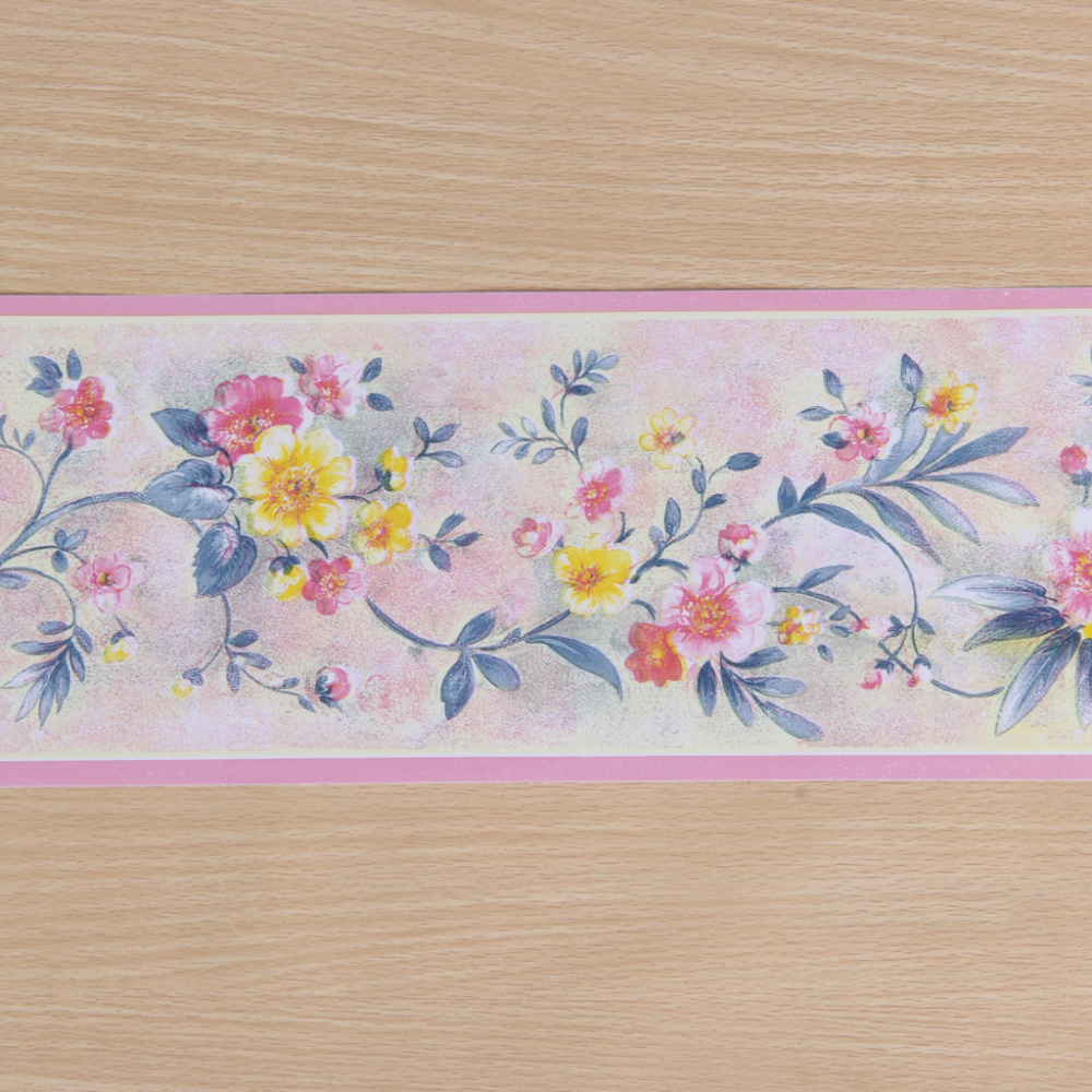 Jinyi B2026 Japanese Flower Vinyl Film Home Design Interior Decor Peel And Stick Roll Up Border Wallpaper