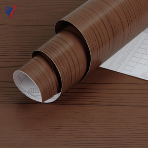 Dark Color Wood Grain PVC Foil For Door Furniture Peel and Stick Self Adhesive Wallpaper