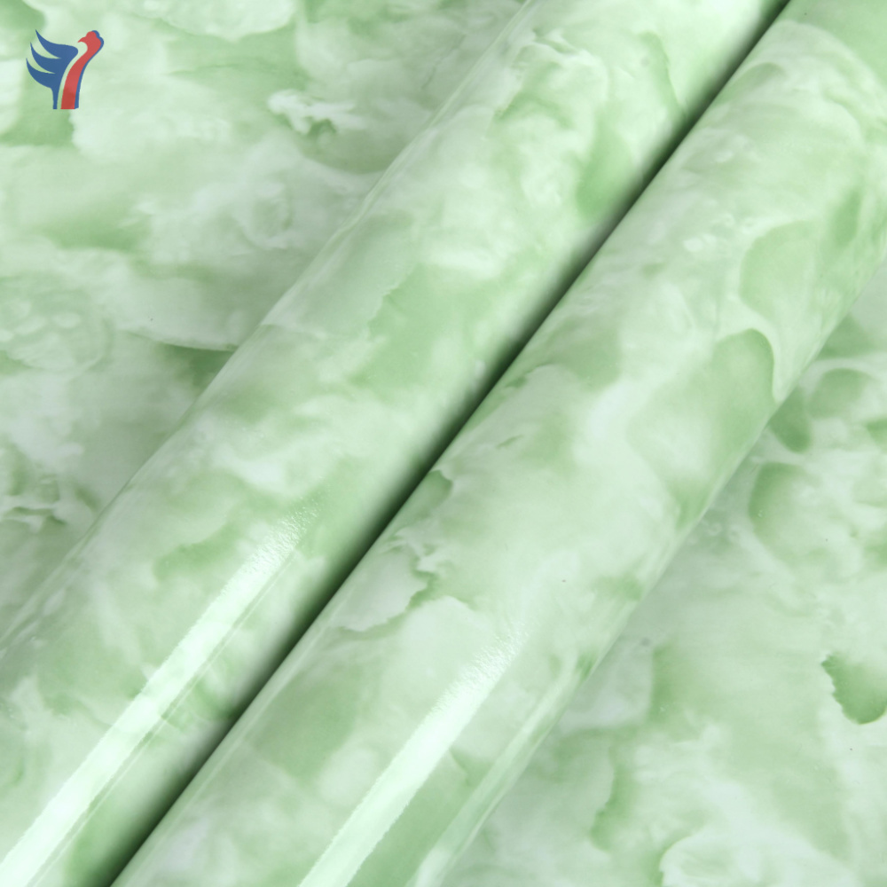 Jinyi M2103 Green Marble Stickers For Kitchen Fridge Bathroom Waterproof Peel and Stick Furniture Wallpaper