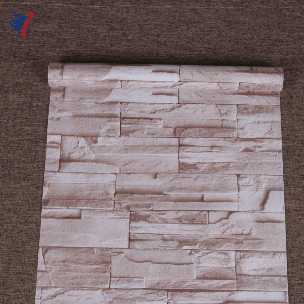 Jinyi H1087 PVC Vinyl Printed Brick Pattern Modern Grey Gray Selfadhesive Funiture Wall Packaging Wallpaper