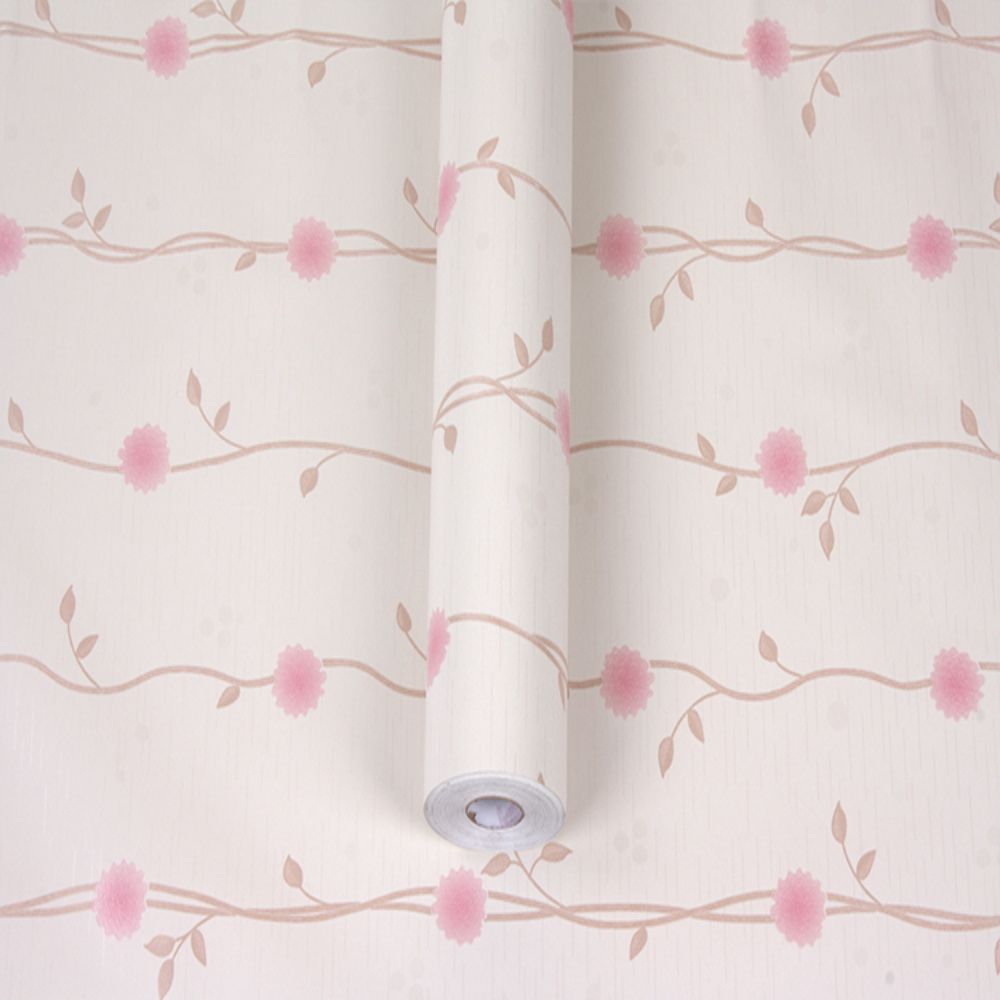 Jinyi Y62201 High Quality Kids Girl Bedroom Pink Decor Floral Wall Coating Peel and Stick Removable Wallpaper