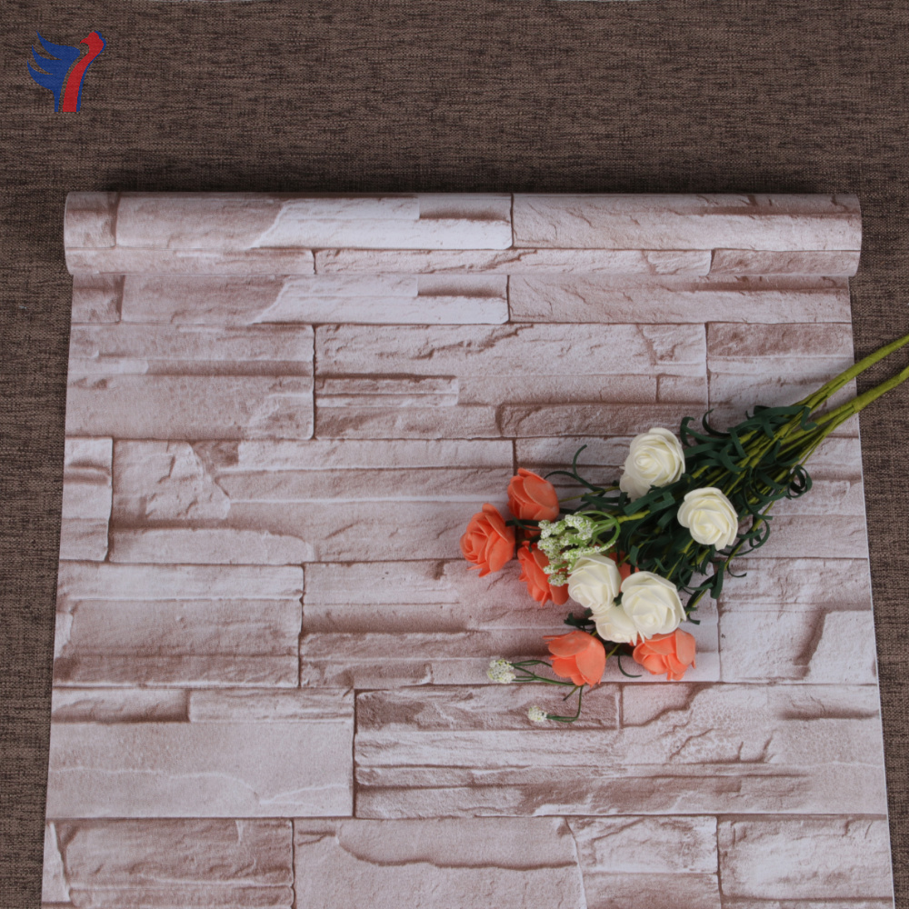 Jinyi H1087 PVC Vinyl Printed Brick Pattern Modern Grey Gray Selfadhesive Funiture Wall Packaging Wallpaper