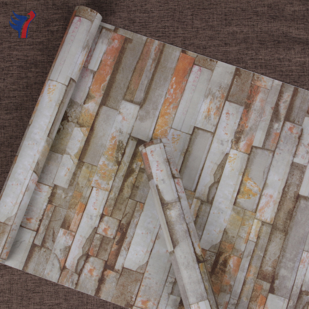 Jinyi H1083 China Factory Supply Self Adhesive Vinyl Brick Look Bar Living Room Wall Paper Wallpaper