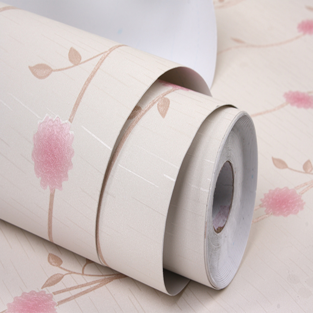 Jinyi Y62201 High Quality Kids Girl Bedroom Pink Decor Floral Wall Coating Peel and Stick Removable Wallpaper