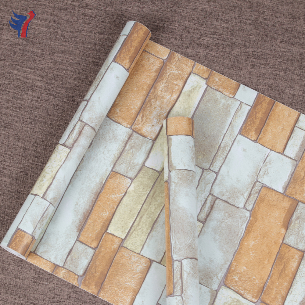 Jinyi H1085 Nature Stone Brick Look Removable Peelable Self Adhesive Wall Sticker Vinyl Paper Wallpaper