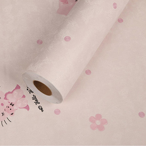 Jinyi Hello Kitty Lovely Animal Cat Print Sticker Wall Decor Removal Peel And Stick Self Adhesive Wallpaper