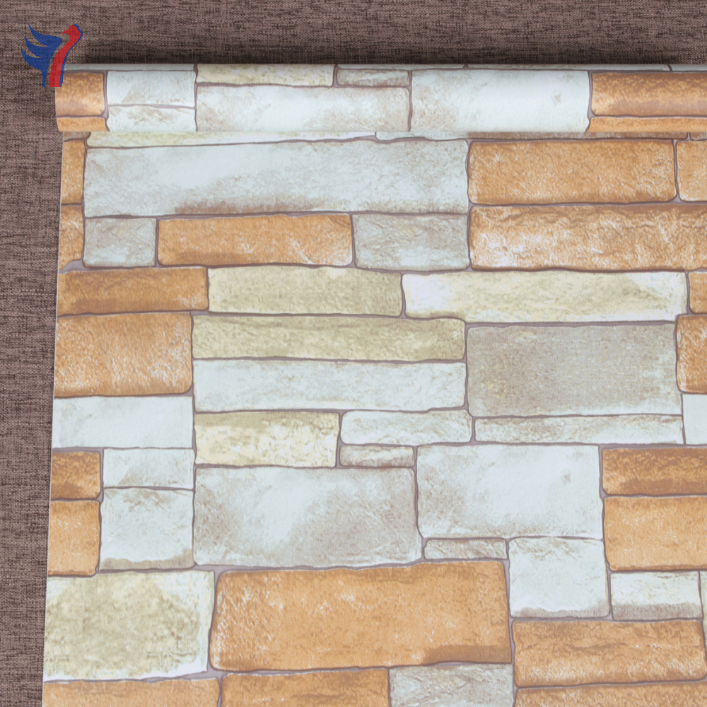 Jinyi H1085 Nature Stone Brick Look Removable Peelable Self Adhesive Wall Sticker Vinyl Paper Wallpaper