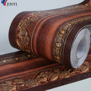 10.6cm deep embossed Self adhesive PVC wall decorative paper border sticker