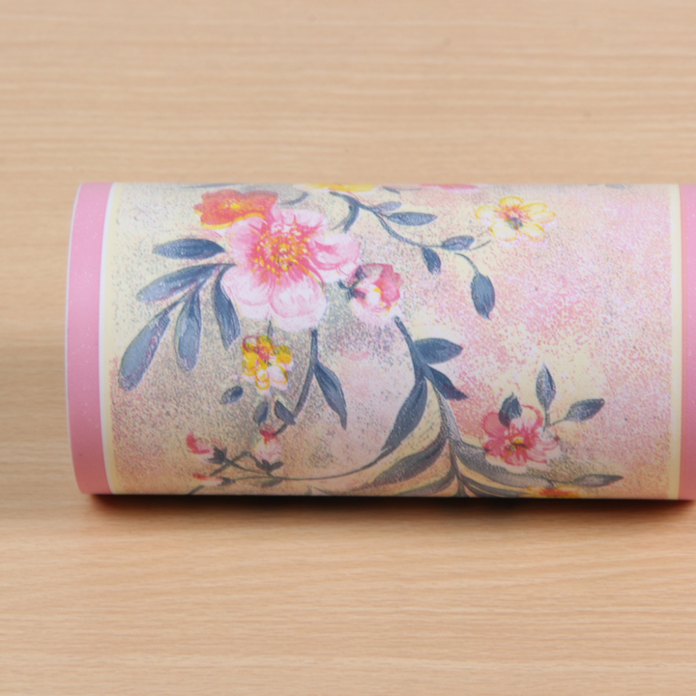 Jinyi B2026 Japanese Flower Vinyl Film Home Design Interior Decor Peel And Stick Roll Up Border Wallpaper