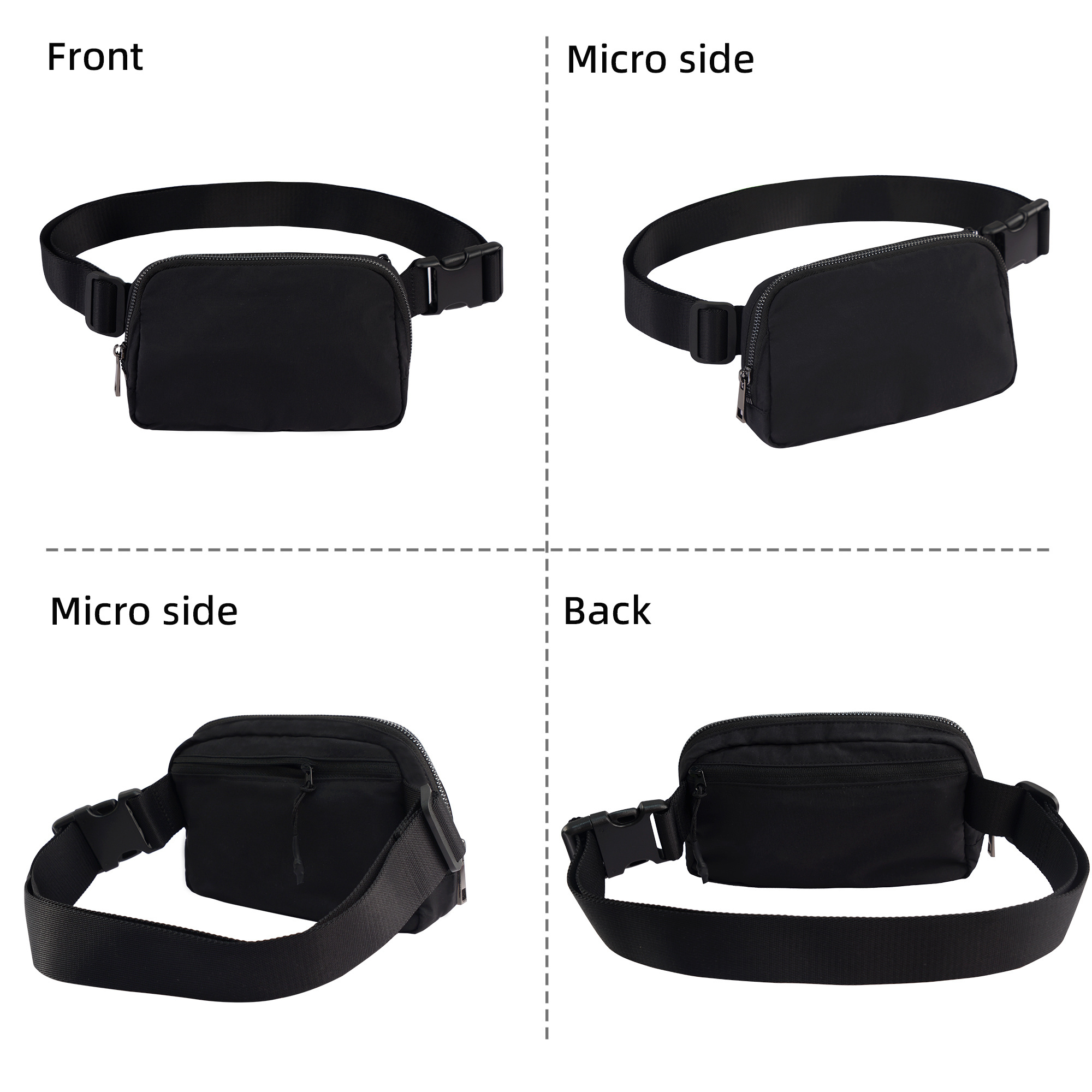 Mini Belt Bag with Adjustable Strap Small Waist Pouch for Workout Running Travelling Hiking Waist Packs