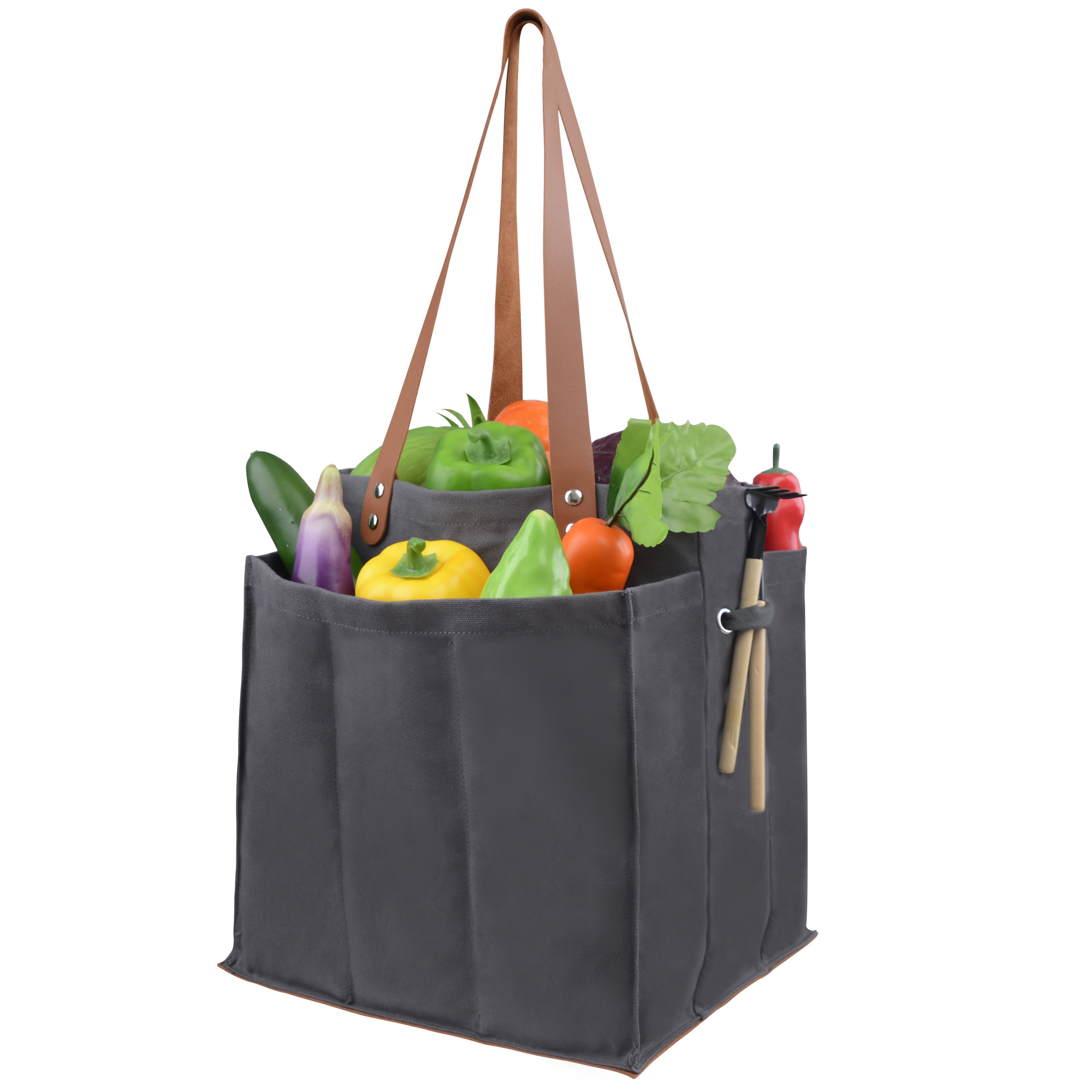 Utility Multipurpose Heavy Duty Reusable  Farmer Garden Canvas Fruit Vegetable Market Foldable Bulk Tote Grocery Shopping Bag