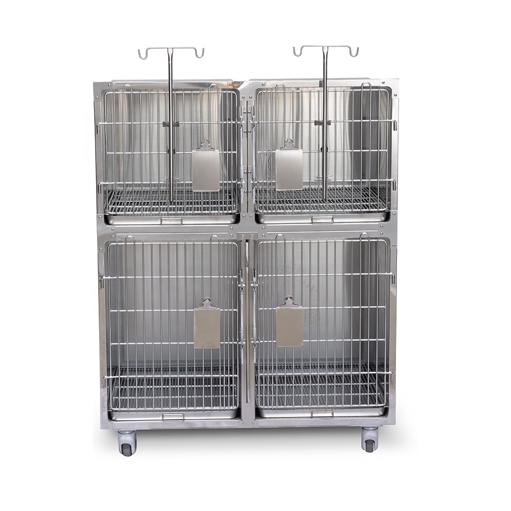 stainless steel pet cage customizable good quality veterinary cages 304 stainless steel pets display cages