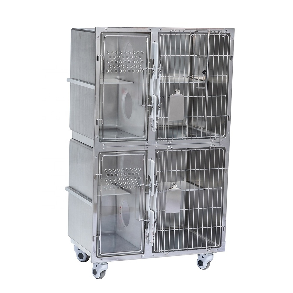 stainless steel pet cage customizable good quality veterinary cages 304 stainless steel pets display cages