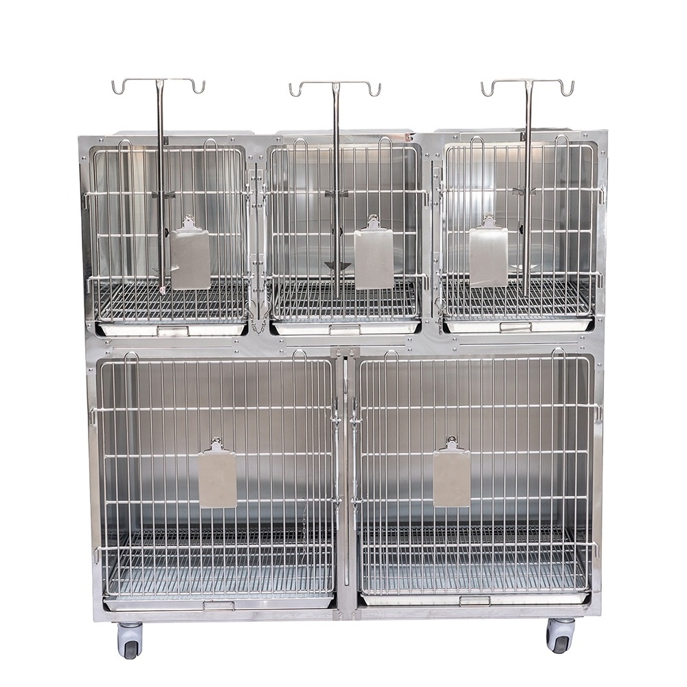 stainless steel pet cage customizable good quality veterinary cages 304 stainless steel pets display cages