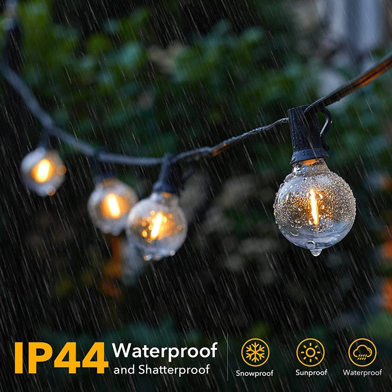 Custom 18 feet 4 Modes 10 Shatterproof Bulbs Hanging Lights Solar Powered Waterproof Patio Lights Christmas Lights for outdoor