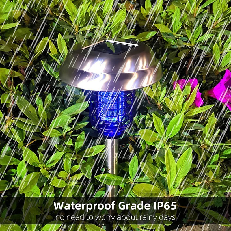 Custom Outdoor Waterproof LED Solar Mosquito Zapper Outdoor Solar Powered Mosquito Killer Light Lamp Solar Bug Zapper