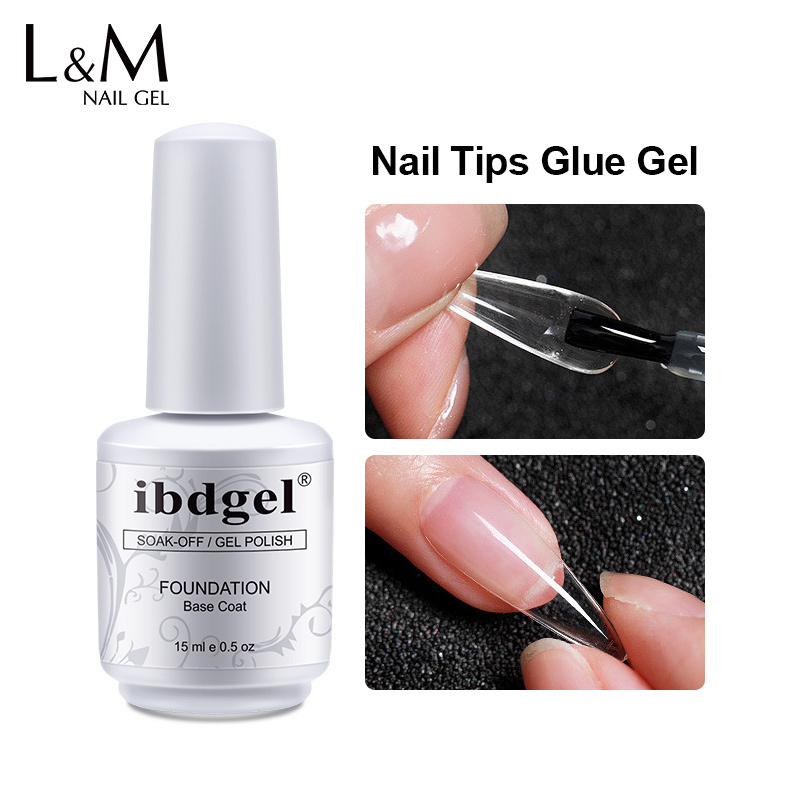 Nail Gel Glue for Tips ibdgel Rhinestones False Nail Art Tips Clear Nail Gel Glue Long Lasting