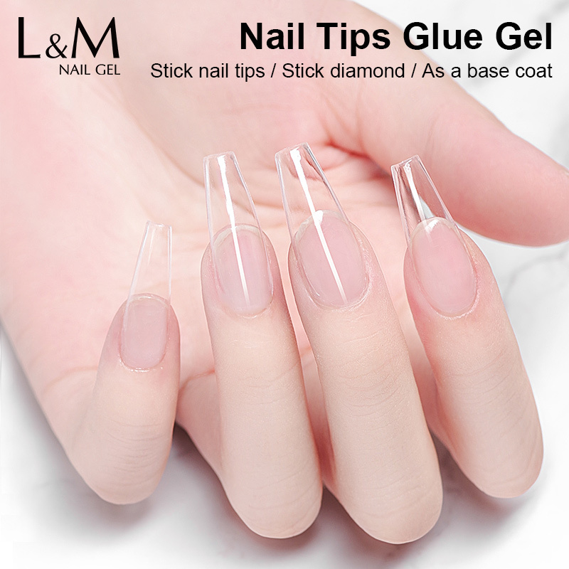 Nail Gel Glue for Tips ibdgel Rhinestones False Nail Art Tips Clear Nail Gel Glue Long Lasting