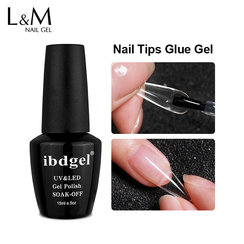 ibdgel Nail Tips Glue Gel Long Lasting Super Strong Adhesive Nail Glue UV Gel for Press on Nails