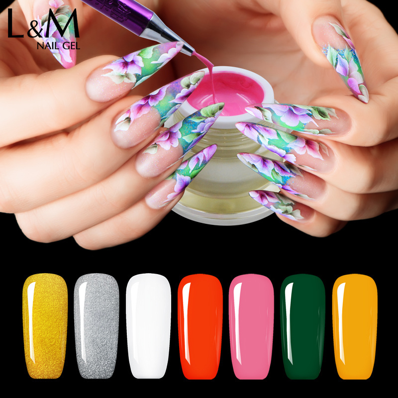 L&M wholesale high quality nailpolish 12color nail kit soak off art paint uv gel