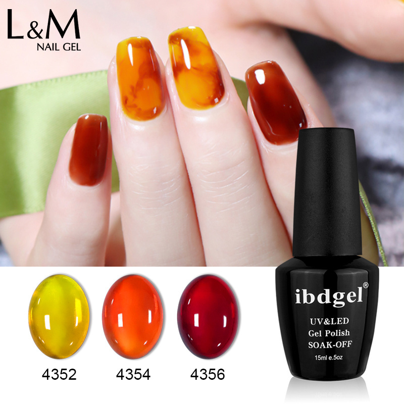 ibdgel amber glass gel polish clear color uv gel nail