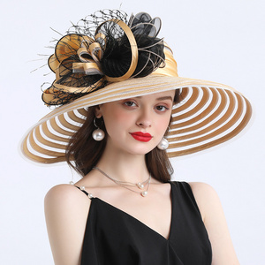 New Women's Fashion European and American Style Flower Personality Church Wedding Hats big eaves Party  hat