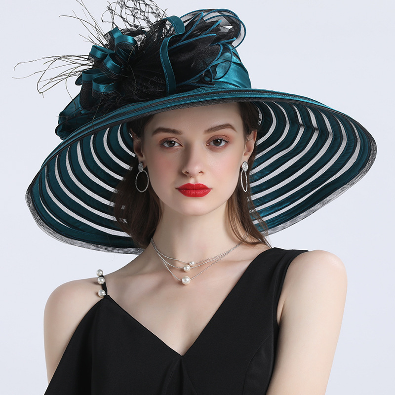 New Women's Fashion European and American Style Flower Personality Church Wedding Hats big eaves Party  hat